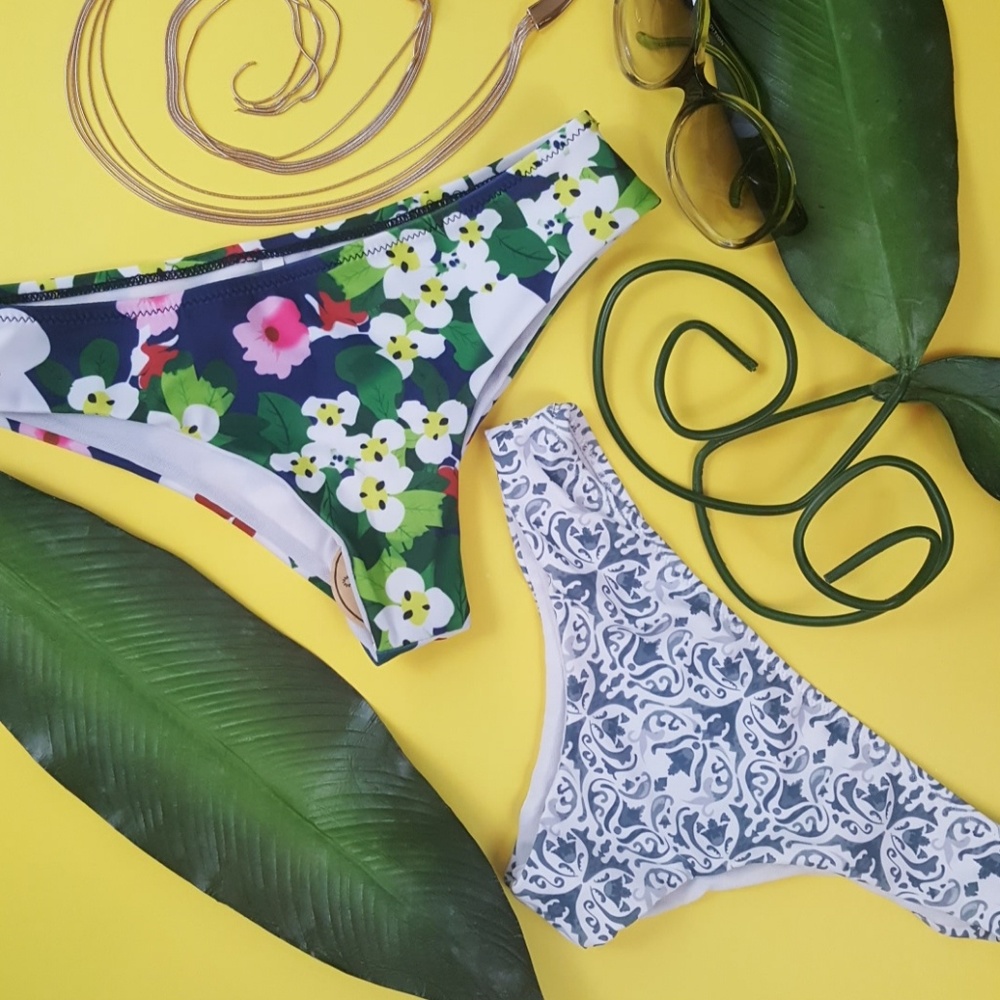 LAST CHANCE! CLOSET CLOSING!{HP!} 2/$15 bikini bottoms navy blue multi floral